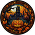 Halloween Pumpkin Stained Glass Autumn Leaves Cute Creepy PopSockets Standard PopGrip