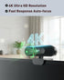 Aurolumiz 4K Webcam UHD with Autofocus Lens, Crystal Clear Microphone, Privacy Cover, Extendable Tripod, for PC,Laptop