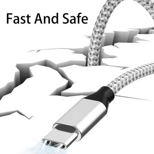 USB C to USB C Cable Nylon Braided 60W 3/3/6/6/10 FT Fast Charging Cable for iPhone 15/15 Plus/15 Pro Max, MacBook Pro