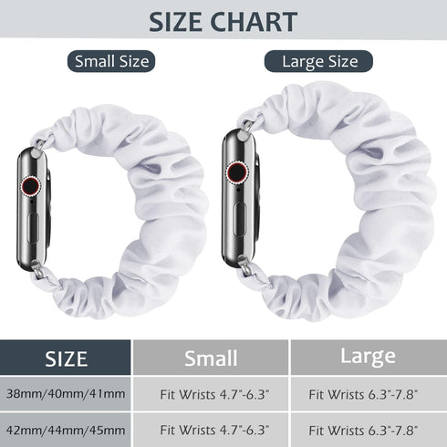 JIELIELE Scrunchie Apple Watch Band 38mm 40mm 41mm 42mm 44mm 45mm 49mm for Women, Cute Elastic Wristbands