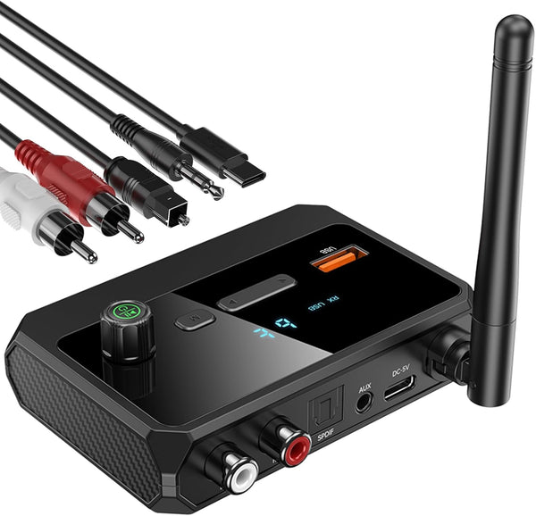 Bluetooth 5.3 Receiver for Home Stereo, Low Latency & HD Music Audio Bluetooth to RCA Adapter for Home Streaming