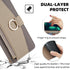 Asuwish Wallet Phone Case for Samsung Galaxy A20 A30 - Gray PU Leather, Screen Protector, Mirror, Ring Holder,