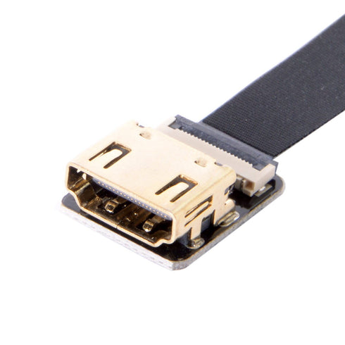 JSER CYFPV Down Angled 90 Degree HDMI Male to Female FPC Flat Cable for HDTV Multicopter Aerial Photography (0.2m)