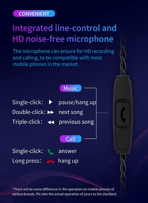 YINYOO KBEAR Storm Professional IEM Earphones for Musicians, Singers & Drummers, Hi-Res Detachable Silver-Plated Cable.