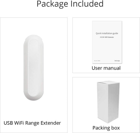 USB WiFi Range Extender - Portable 300M Dual Antenna Signal Booster, Wireless Router Repeater
