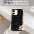 Cute Black Leopard Cheetah Print Phone Case for iPhone 12 Mini, Preppy Girls Women, 5.4"