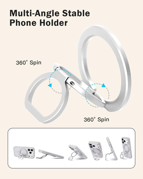 Foenor MagSafe,360Rotation 17/16/15/14/13/12 Phone Ring Holder for Magnetic Phone Grip Ultra-Thin & Lightweight