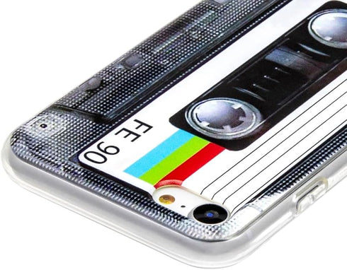 80s Retro Tape Cassette Soft Back Cover Phone Case for iPhone 7, 8, SE 2020/2022 - Compatible & Stylish!