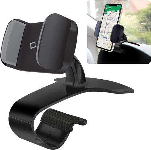 Phone Holder for Car, Dashboard Clip On Cradle for iPhones, Samsung Galaxy, Google Pixel Smartphones