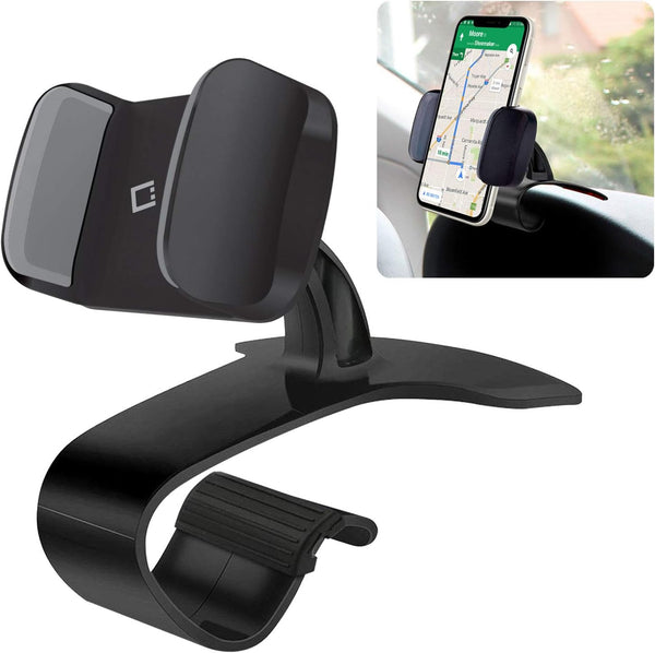 Phone Holder for Car, Dashboard Clip On Cradle for iPhones, Samsung Galaxy, Google Pixel Smartphones