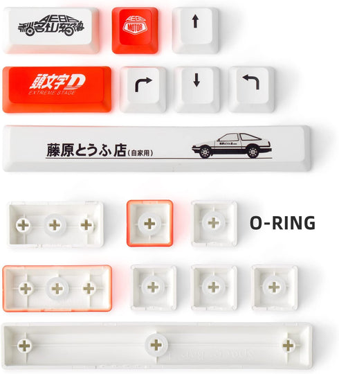 YIMAGUJRX RUNJRX Initial D Keycaps,Custom Enter Key Cap,PBT 5-Side Dye-Subbed, Custom Function 8 Key for Mechanical Gaming Keyboards(OEM Height) by RunJRX