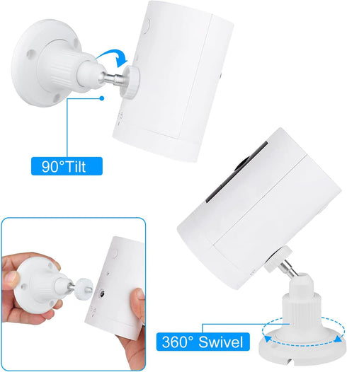 Wall Mount for Ring Stick Up Cam Wired/Battery and Indoor Cam HD (1st Gen), 360 Degree Adjustable Mounting Bracket with