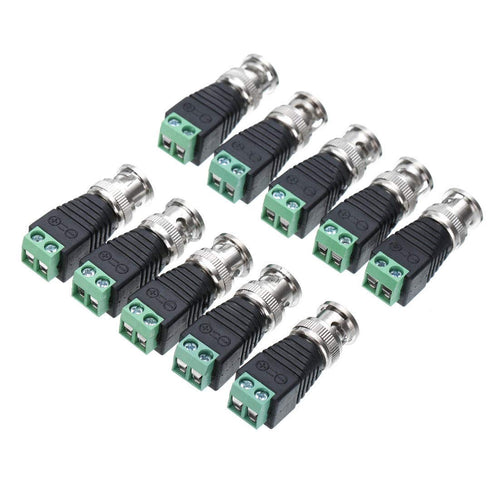 BNC Male Balun Connector, 28 Pcs Coaxial Cat5 to BNC Male Connector and BNC to 2 Screw Camera Terminal Adapter