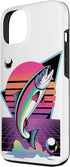 Salmon Fishing Gifts 13 Retro Synthwave Salmon Fishing Salmons Case for iPhone