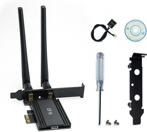 PCIe WiFi 6E Card, AX210 Network Card Adapter for PC Gaming, Bluetooth 5.3, Tri-Band (802.11ax) 5400Mbps Wireless LAN