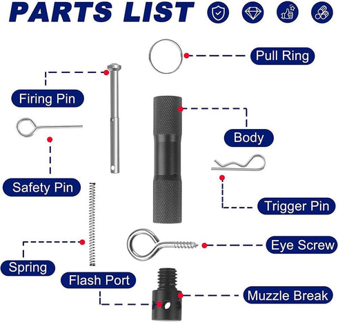 1Pc Perimeter Trip Alarm Black, Early Warning Security System for Camping, Hiking, Property Safety