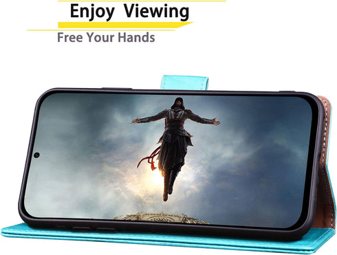 SUANPOT Leather Wallet Case for Samsung Galaxy S21 Ultra 6.8" - RFID Blocking Flip Folio Book Phone Case with Credit