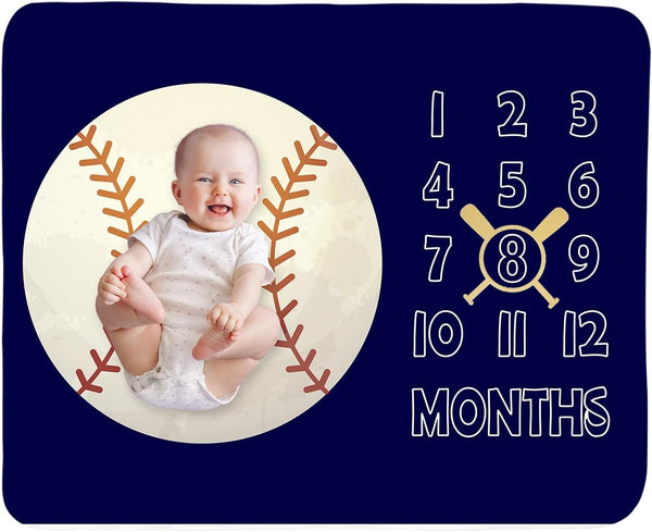 Tebaby Baby Monthly Milestone Blanket Boy - Newborn Month Blanket Unisex Neutral