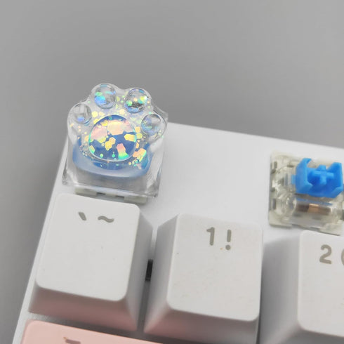 Cat Claw Keycap, Cute Transparent Resin ESC Keycap Replacement for Cherry MX Mechanical Keyboard DIY Decoration