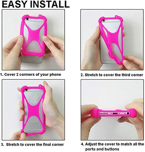 Zittop Universal Smart Phone Bumper Case, Elastic Soft Silicone Cover for 5.2" Phones, Blue