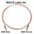 SMA Antenna Extension Cable, SMA Male to Female Bulkhead Mount RF Connector RG316, 2M 6.5Ft for Handheld Ham Radio