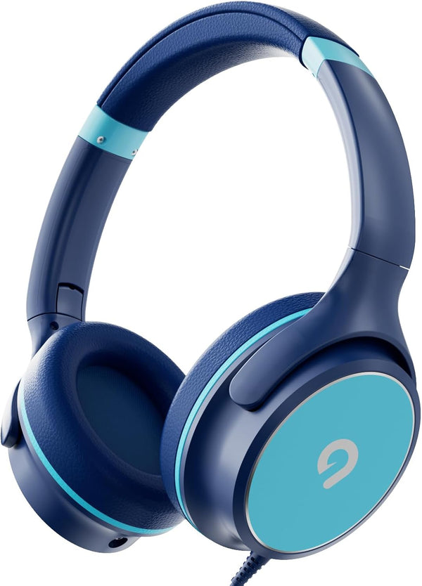 Kids Headphones - Foldable HD Stereo Sound with Safe 85dB/94dB Volume Limiter for Teens, Boys, Kindle, iPad, Laptop.
