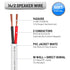 in Wall Speaker Wire Cable 14 Gauge 50FT 14/2 AWG CCA Low Voltage Wire with White Jacket