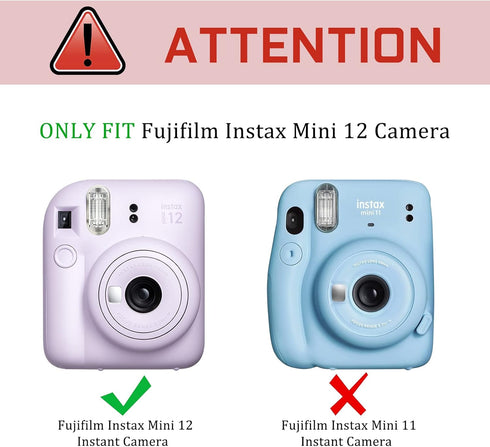 Fintie Protective Clear Case for Fujifilm Instax Mini 12 Instant Camera - Hard Shell Cover with Upgraded Film Pocket &