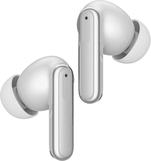 Active Noise Cancelling Earbuds Bluetooth with Qi Wireless Charge Enabled with Hall Switch, ANC + ENC Wireless Earbuds with Mics with A Canvas Travel Pouch (USB C, Porcelain White)