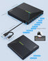 External CD DVD Drive with 4 USB Ports, 2 TF/SD Card Slots, USB 3.0 Portable Player Burner Reader for Laptop Mac PC
