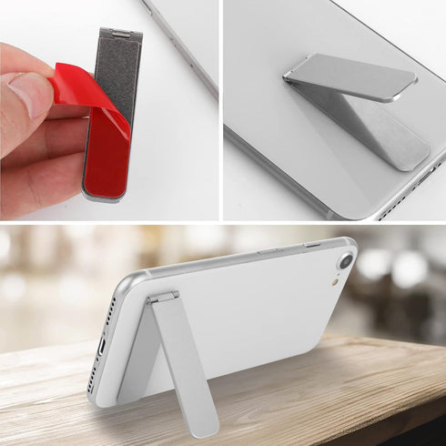 Ultra-Thin Adjustable Cell Phone Holder, Mini Alloy Kickstand, Portable Foldable Phone Stand for Mobile Phone Tablet
