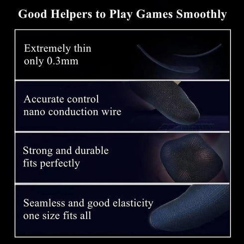 Gaming Gloves for Sweaty Hands, Ultra-Thin Breathable Touchscreen Game Gloves with Thumb Finger Sleeves for Mobile
