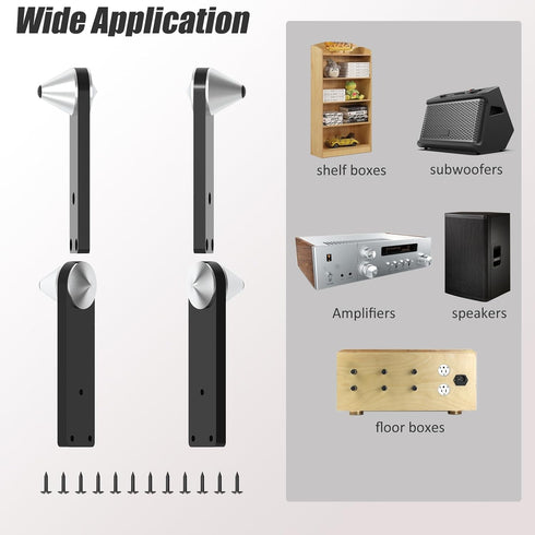 Preffair 4Pcs Audiophile Speaker Base Stand Isolation Feet, Aluminum Alloy Vibration Isolators for Speaker and Amplifier