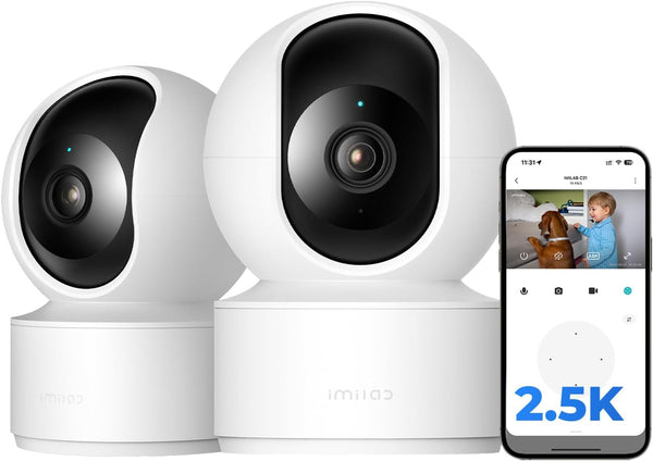 IMILAB C21 2.5K Security Camera Indoor 2 Pack, Room Camera for Bedroom 360