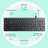 Perixx PERIBOARD-215B US Wired Keyboard, Ultra Slim Scissor Keys, 2 USB-A & USB-C Ports, Detachable Cable, Black