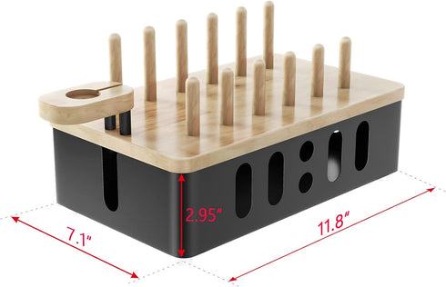 Metal Charging Station for Multiple Devices, New Upgrade Wood Charging Station for Phone, Tablet, Smart Watch Holder,
