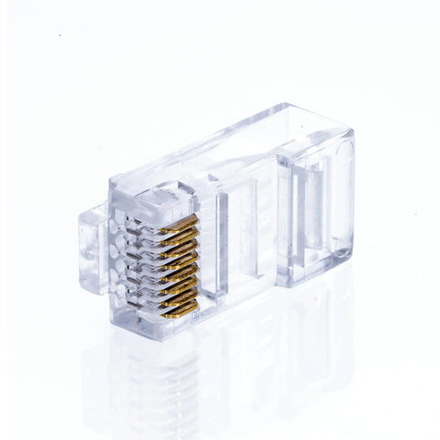 Cat5e RJ45 Modular Plugs, 8P8C UTP Ethernet Crimp Connectors, Gold-Plated Contacts (100 Pack)