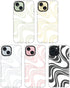 MOSNOVO iPhone 15 Case - Clear TPU Bumper, Shockproof, 6.6 ft Drop Impact, Anti Peel Off Tech, White Swirl Design, 6.1"