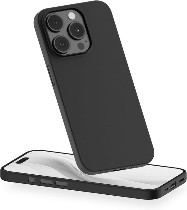 PEEL Original Super Thin Case Compatible with iPhone 15 Pro (Blackout) - Ultra Slim, Sleek Minimalist Design, Branding