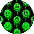 Melting Happy Face Smile Trippy Sad Face Graffiti Green PopSockets PopGrip: Swappable Grip for Phones & Tablets