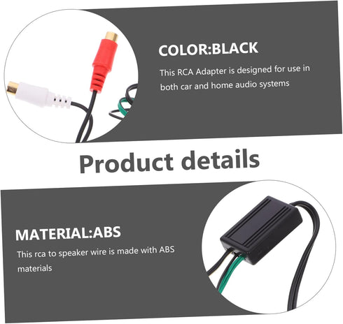 GLEAVI Audio Adapter Cable Speaker Wire to RCA Adapter for Car Audio Speaker Cable, RCA Cord, Amplifier RCA Converter