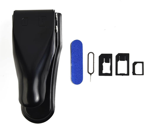 Jurtmy 5-in-1 Trimmer SIM Card Cutter Tool, Multifunction Dual SIM Card for Standard, Micro, and Nano SIM Cards, Alloy