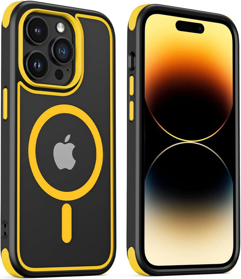 iPhone 14 Pro Case, Compatible with MagSafe, Crystal Clear Case with Magnetic Ring, Multicolor Protective Shockproof