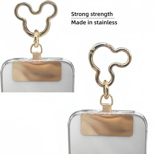 Oulores 1Mouse 16, 15 Head Universal Phone Lanyard, Metal Cell Phone Chain Anti-Theft Crossbody Strap for iPhone