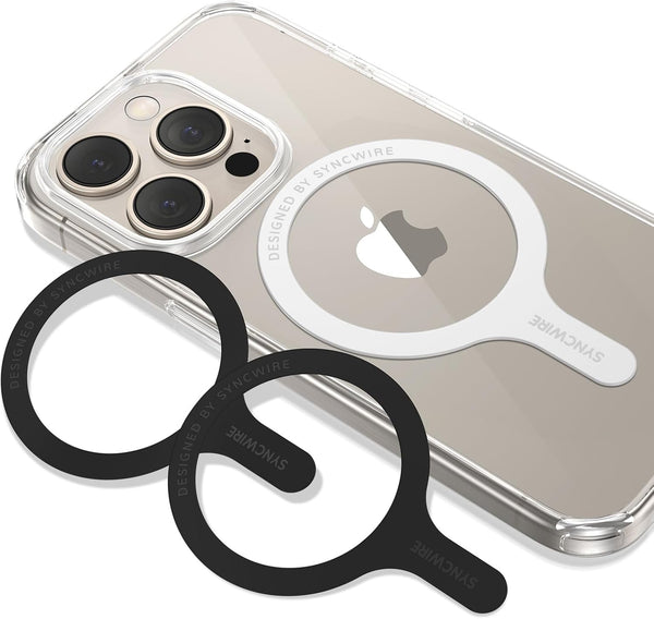 SYNCWIRE MagSafe Sticker 3 Pack - Universal Magnetic Ring for iPhone, Galaxy & All Cases, Supports Wireless Charging.