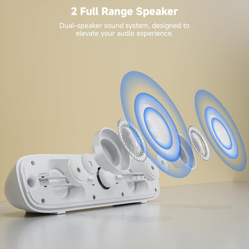 SOULION 3.5mm Computer Speakers for Desktop, USB Powered Bluetooth PC Speaker with Led Light, Aux Soundbar with Rotary