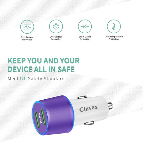 Rapid USB C Car Charger - Compatible for Samsung Galaxy S23/S22/S21/Note 20/Ultra/10/Plus, Quick Charge 3.0
