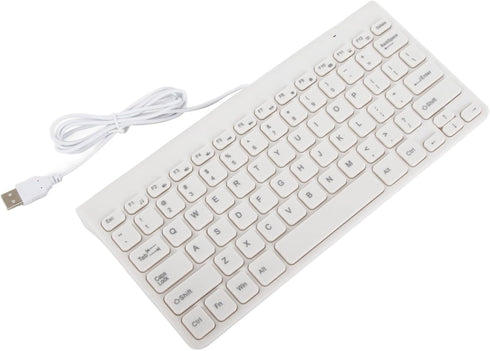 USB Wired Keyboard & Mouse Combo - Ultra-Thin Mini USB Mouse and Keyboard Combo (White)
