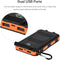 SUNGOOYUE 10000mAh IP6, Bank Kit, Portable Outdoor Fast Charger with Dual USB Ports, for Camping Travel Hiking (Black