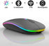 Wireless Bluetooth Mouse, LED Dual Mode Rechargeable Slim Laptop Mouse, Portable (BT5.2+USB Receiver) for Laptop,
